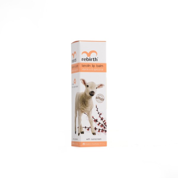 Rebirth Lanolin Lip Balm with Vitamin E & Apricot Oil (RB14) 3.7g (with sunscreen) - Image 2