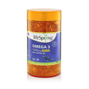 lifeSpring Omega 3 Fish Oil 1000mg 360 Capsules (LS16)