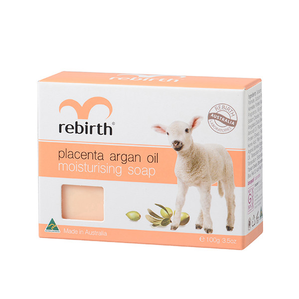 Rebirth Placenta Argan Oil Moisturising Soap (RB44) 100g - Image 3
