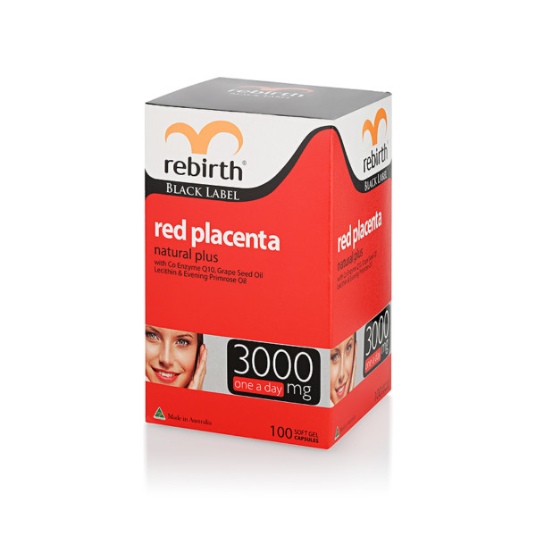 Rebirth Black Label Red Placenta Natural Plus 3000mg 100 Capsules (RK01) - Image 2