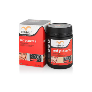 Rebirth Black Label Red Placenta Natural Plus 3000mg 100 Capsules (RK01)